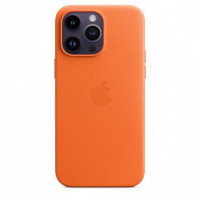 Кожаный чехол Leather Case для iPhone 14 Pro, "оранжевый"