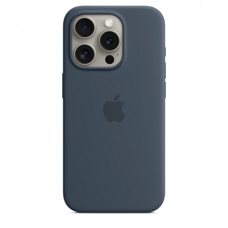 Чехол Silicone Case MagSafe iPhone 15 Pro, силикон, "Storm Blue"
