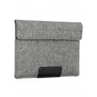 Чехол-конверт Alexander для MacBook Pro 16", войлок с кожаными вставками, светло-серый