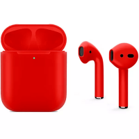 Наушники Apple AirPods 2, красные матовые (полная покраска)