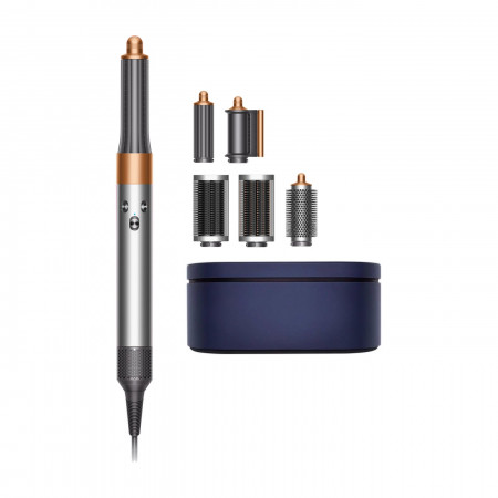 Стайлер Dyson Airwrap Complete Long HS05 Bright (Nickel/Bright Copper), сумка-чехол синего цвета